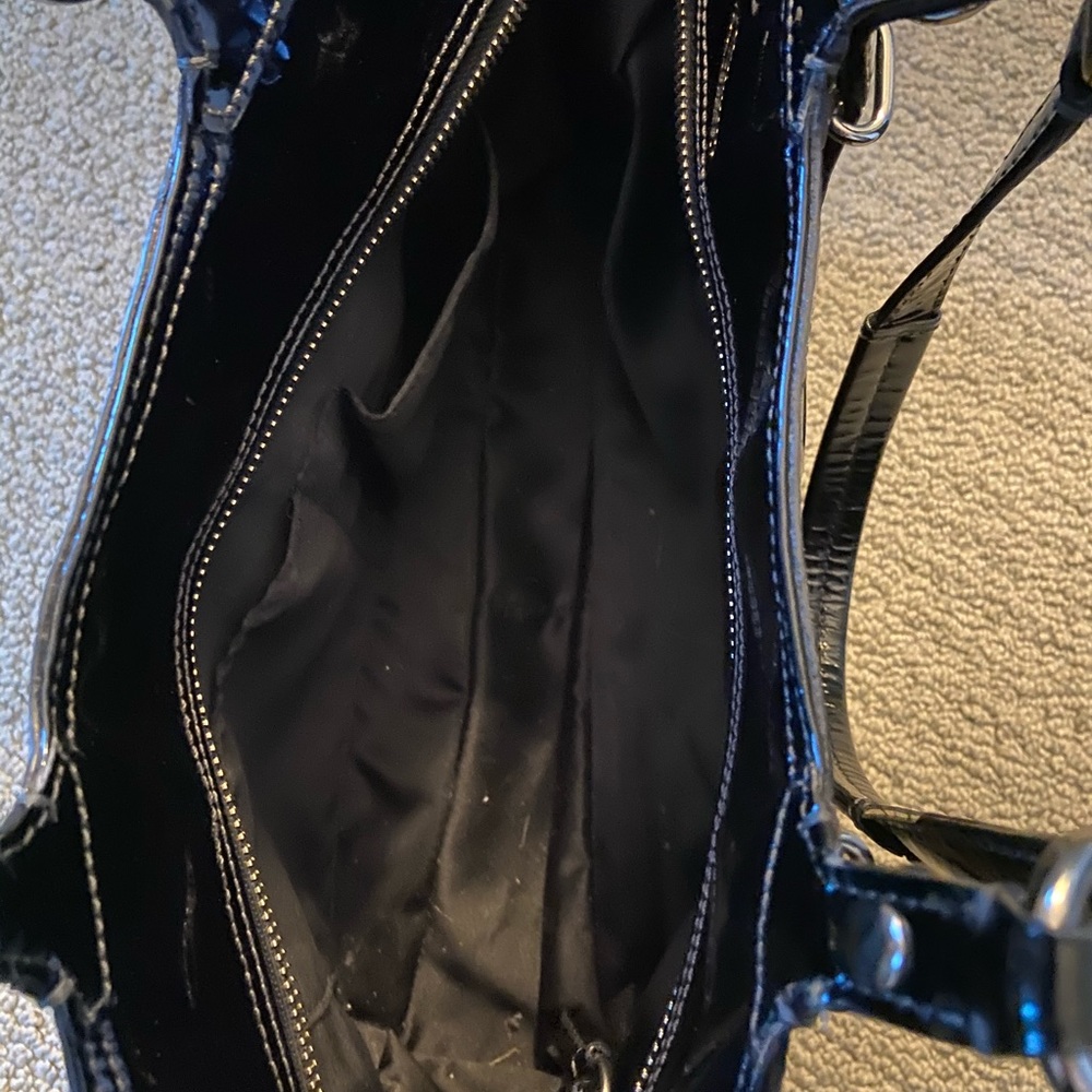 Pattern Leather Black Coach Bag - image 6